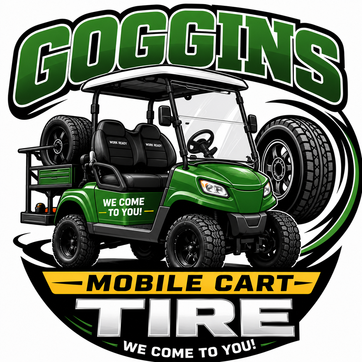Goggins Mobile Cart Tire Logo